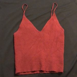 NWOT knit v-neck cropped tank top from PacSun (S)